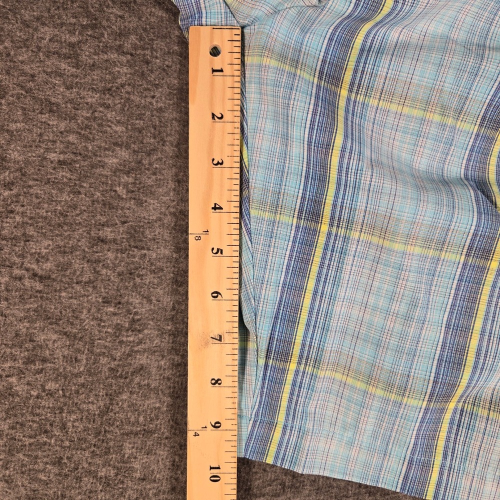 Tommy Bahama Shorts Mens 40 Blue Plaid Boracay Flat Front Nylon Spandex Stretch - Picture 4 of 7
